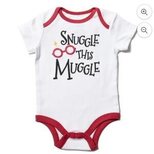 Harry Potter “Snuggle this Muggle” Bodysuit White Boys Girls Size 3-6 Months